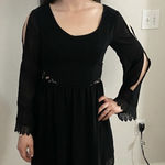 Doe & Rae Gothic fairycore black mini dress with lace Size medium Photo 0