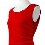 Calvin Klein  Sheath Dress Sunburst Ruched Sleeveless Red Crimson Women’s Size 8 Photo 9