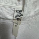PINK - Victoria's Secret Victoria's Secret PINK Womens White Mesh Pullover Hooded Top Size Medium Photo 3