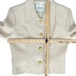 Bosch White Beige Cream Gold Button Luxury Regal Tweed Skirt Suit size 6 / L Photo 4