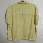 Rachel Zoe  100% Linen Yellow Button Down Shirt, Sz Large Photo 5