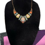 PANNEE by Panacea Multicolor beads floral metal Statement Necklace 24” with 🎁 Orange Photo 0