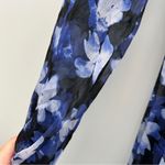 Monique Lhuillier RTR ML Melanie Black White & Blue Floral Maxi Dress Sz 6 Photo 9