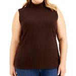 JM Collection Sleeveless Sweater Chocolate Brown PL Photo 1