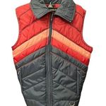 Vintage 70’s Scoop Brand Funky Chevron Water Resistant Puffer Vest XS Photo 0