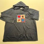 Vintage Women Hoodie Shirt Women 2Xl Stars Hearts 4th of‎ July Patriotic Blue Size 2X Photo 0