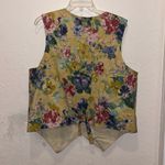 Vintage Floral Vest Lace Embellished Crochet Heart Yellow Size XL Photo 12