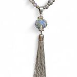 Paparazzi One Sway or Another Silver Tassel Statement Opera Length Necklace Photo 4