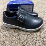 Birkenstock  Caris Pro Shoes EU 38 Mens 5 / Womens 7 Navy Leather Buckle Slip On Photo 5