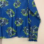 Lucky Brand Blue Green Floral Print Long Sleeve Button Front Blouse Size Small Photo 6