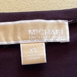 Michael Kors womens maroon 3/4 sleeve sheath shirt mini dress jersey stretch XS Purple Photo 7