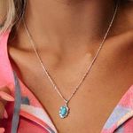 Kendra Scott Piper Silver Pendant Necklace in Variegated Turquoise  Photo 0