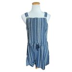 No Boundaries Junior Womens  Suspenders Striped Overall Shorts Romper - Sz XXL Photo 1