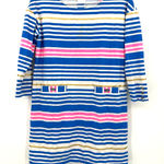 Lilly Pulitzer size small long sleeve striped dress blue white yellow pink Photo 0