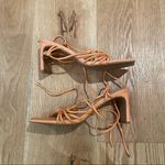 Chinese Laundry Yita Heels Tie Strap Sandals in Smooth Orange - NWOT Photo 6