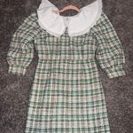 Glamorous  Green and Pink Plaid Mini Dress with White Collar Photo 1