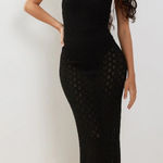 Motel Rocks Motel Caroline Strappy Maxi Dress In Mesh Black Photo 0