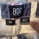 BDG  Mom Shorts Womens 27 Red White Blue Striped Denim High Rise Button Fly Photo 5