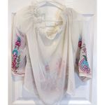 Truth NYC Truth NYC Embroidered Off Shoulder Peasant Blouse Top White Large Photo 4