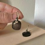 Dark Abalone Square Dangle Earring Vintage “Judith” Silver Brown Black Gray Jewelry Photo 4