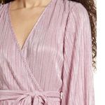 Bardot π Bellissa Long Sleeve Faux Wrap Dress Sorbet Pink Metallic Shine XL NWT Photo 4