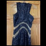 Val Stefani Elegant Navy and Pink Ombré Sequin Prom Dress Blue Size 00 Photo 6