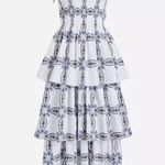 NWT Hill House Home The Elise Nap Dress in Multi Marseille Geo White Photo 0