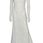 Lulus Glamourous Ever After White Sequin Beaded Backless Maxi Dress Women’s Sz M Photo 1