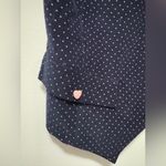 None Navy blue corduroy pink polka dot vest with heart buttons size medium 90s Photo 1