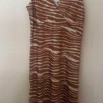 A New Day Brown and Cream Patterned Midi Dress Photo 0