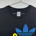 Adidas  Originals 1949 Bold Multicolor Logo Black Crewneck 100% Cotton Tee Large Photo 2