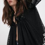 ZARA NWT  Black Plumetis Sequined Bolero Jacket S 5107/070 Photo 1