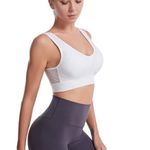 Seamless Comfortable Sports Bralette for Yoga Gym Workout Bra Top White 2XL Size 2X Photo 3