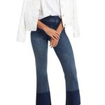 Spanx Cropped Two Tone Denim Flare Jeans Small EUC Photo 0