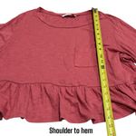 Emory park NEW  Blush Pink Long‎ Sleeve Ruffle Hem Flirty Comfy Top Size L Photo 9