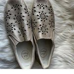 Jack Rogers Stunning Gold Slip-On Sneakers with Floral Cutouts Photo 0