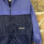 Columbia Vintage Purple Long Thin Lightweight Windbreaker Jacket w/ Logo Spellout Patch Photo 1
