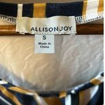 Allison Joy Striped‎ Knot Front Dress Navy Blue Gold White Sleeveless Casual Photo 3