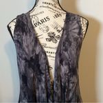 COME TOGETHER BOHO GRAY TIE DYE LIGHTWEIGHT CARDIGAN VEST Sz MED Made in USA πΊπΈ Photo 2