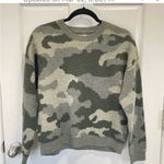 Lucky Brand green/gray Camouflage Camo sweater womens size M Wool Poly Blend EUC Photo 3