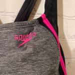 Speedo  Racerback One-Piece Gray/Pink Swimsuit size 8 Photo 1