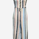 Indigo Rein woven striped linen jumpsuit L Photo 0