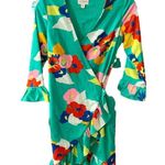 Julie Brown  Skylar Green Floral Wrap Dress Photo 0