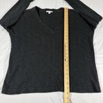 James Perse Women Top XL/4 Gray Long Sleeve Pullover V-Neck Sweater Sweatshirt Photo 8