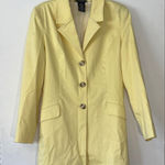 George Women's Butter Yellow Blazer Stretch long coat single vent pockets‎ 8 Photo 0
