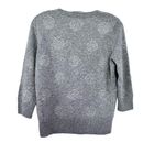 Bloomingdales 100% Cashmere Sweater Gray 3/4 Sleeve Round Neck Rhinestone Photo 2