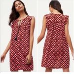 Ann Taylor Loft Red Black Blue White ruffle Sleeve Dress Photo 1