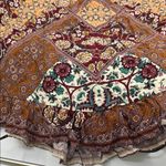 Avenue  Women's Patchwork Floral Blouse - Brown and Cream Photo 7