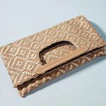 Anthropologie Deux Lux Cara Foldover Braided Tan Metallic Woven Clutch Photo 0