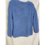 Wooden Ships Blue Open Knit Sweater Women's Medium Lightweight Pullover Casual L Photo 4